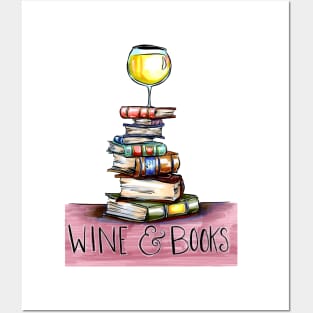 Wine & Books Posters and Art